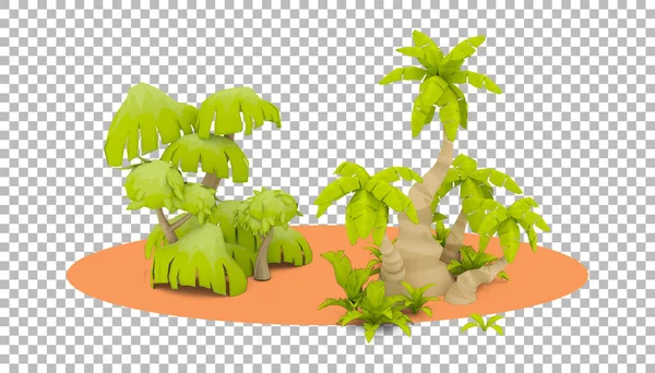 以热带椰子树为设计元素的夏季概念 — 图库照片