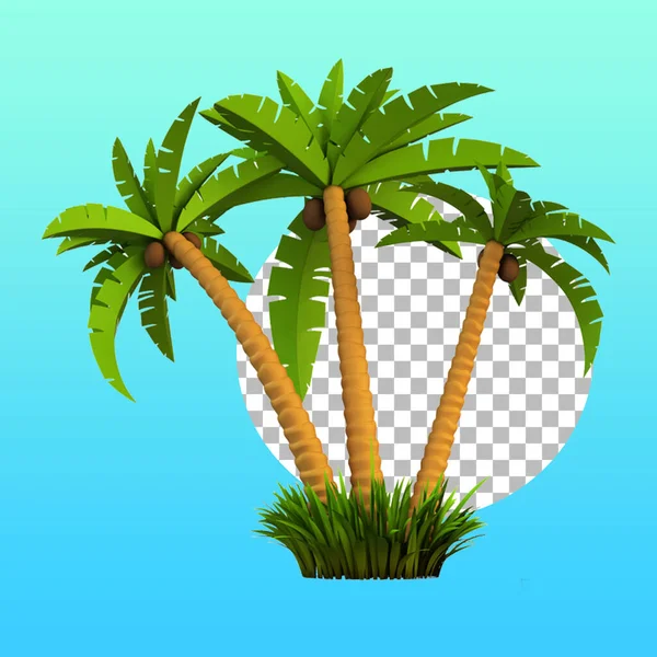 Summer Concept Tropical Coconut Tree Design Element — Stock Photo, Image