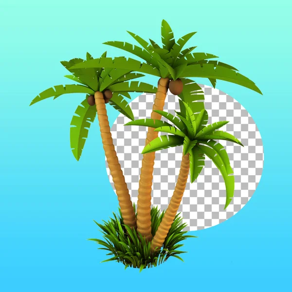 Concept Été Avec Cocotier Tropical Pour Élément Design — Photo