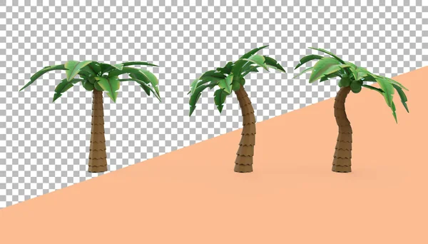 以热带椰子树为设计元素的夏季概念 — 图库照片