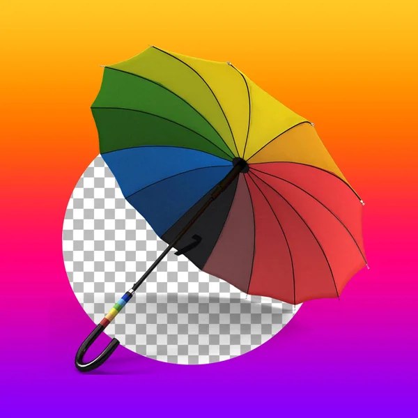 An umbrella with rainbow motif for pride day concept.