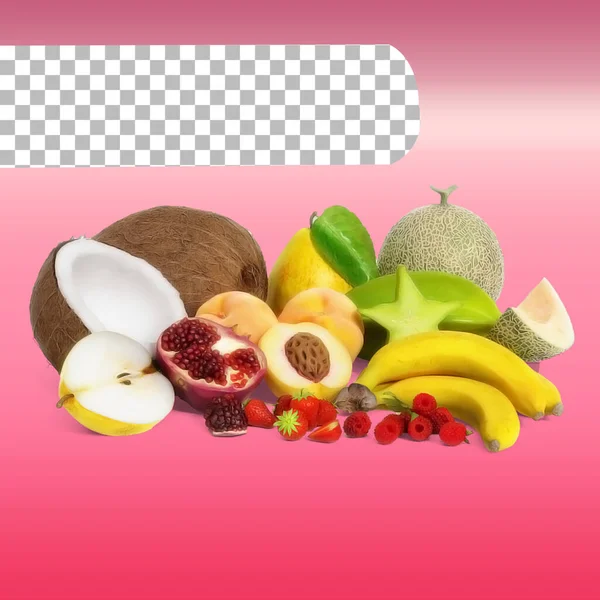 Frutas Tropicales Para Concepto Alimentos Elemento — Foto de Stock