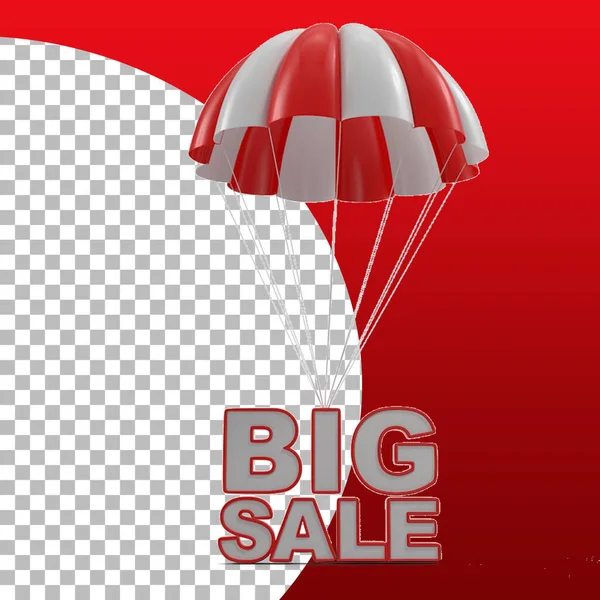 Summer Big Sale Concept Simply Parachute Suitable Your Project — Stock Photo, Image