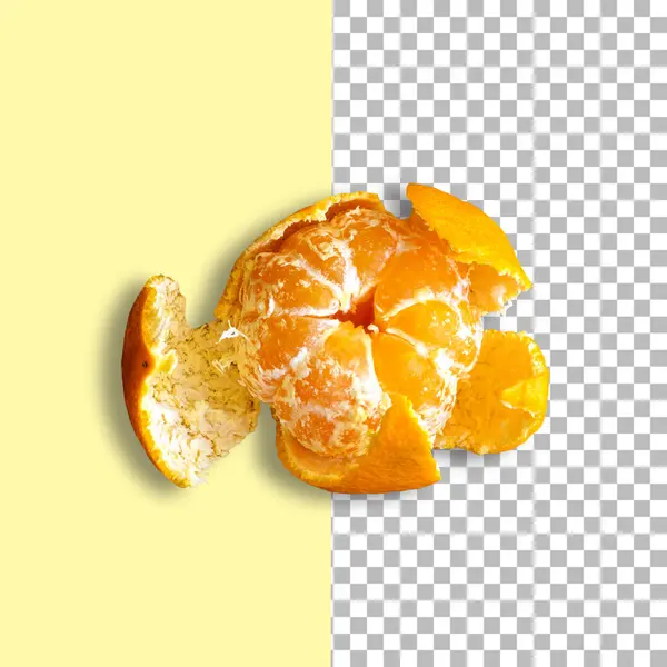 Mandarines Fraîches Isolées Sur Fond Transparent — Photo