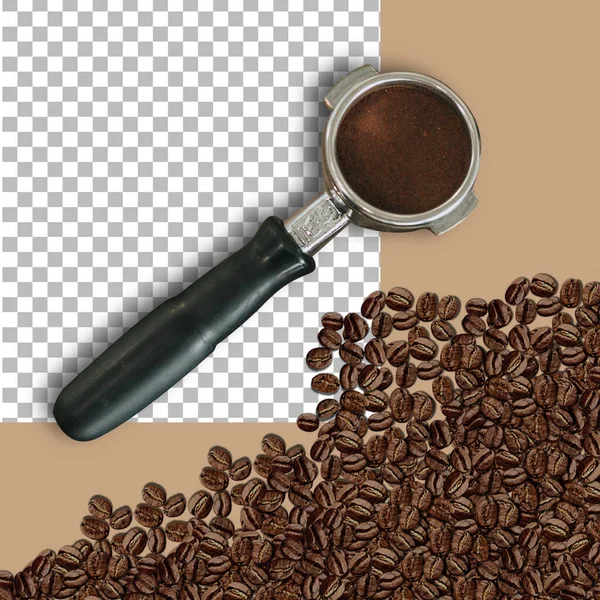 Halter Aus Einer Kaffeemaschine Mit Kaffee — Stockfoto