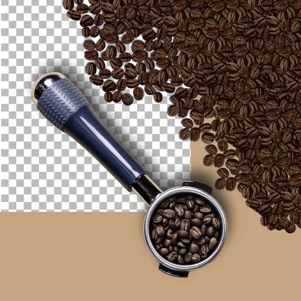 Halter Aus Einer Kaffeemaschine Mit Kaffee — Stockfoto