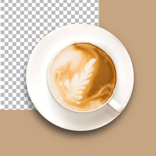 Blick Von Oben Auf Eine Tasse Kaffee Auf Einem Teller — Stockfoto