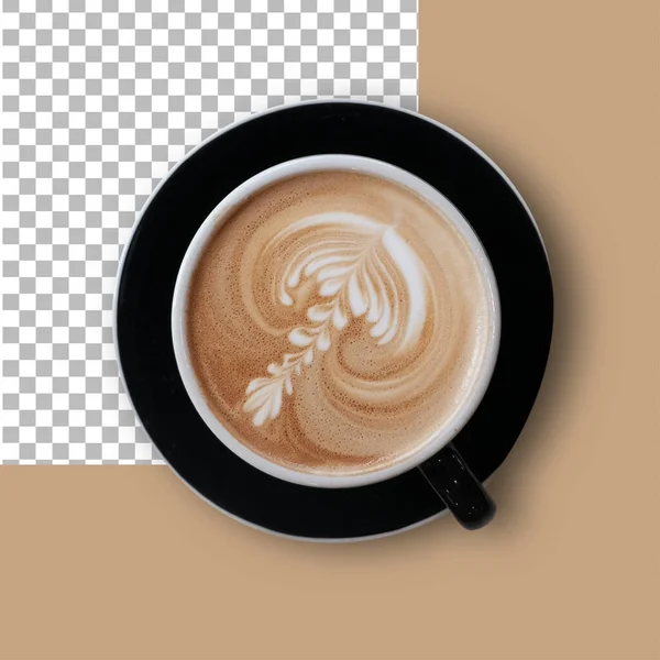 Egy Csésze Kávé Felülnézete Egy Tányéron — Stock Fotó