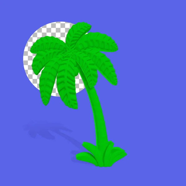 Zelená Roztomilé Palmy Vykreslování Izolované — Stock fotografie