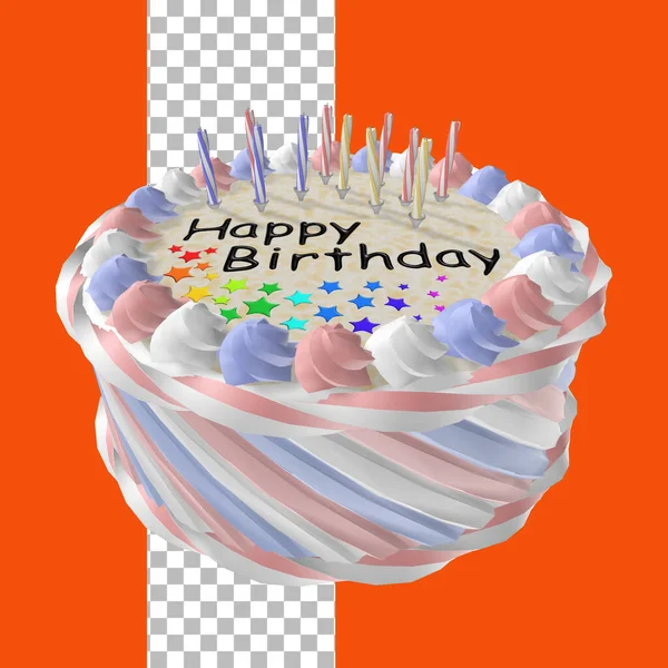 Simply birthday cake for element design with 3d rendering.