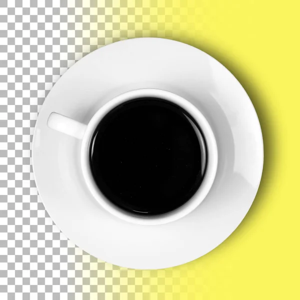 Foto Aislada Una Taza Café Negro Sobre Fondo Transparente — Foto de Stock