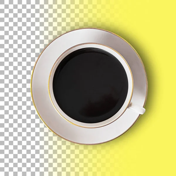 Μεμονωμένη Λήψη Ενός Φλιτζανιού Μαύρου Καφέ Διαφανές Φόντο — Φωτογραφία Αρχείου