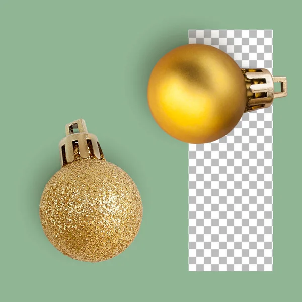 クリスマスの黄金の電球の装飾のペア — ストック写真