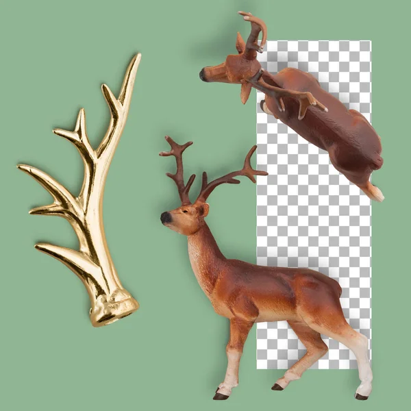 一套用于圣诞节装饰的鹿形图案 — 图库照片