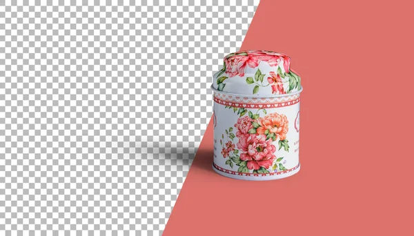 Impressionnante Boîte Céramique Pour Cadeau Avec Motif Floral — Photo