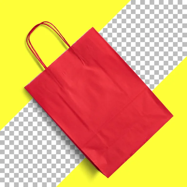 Top View Red Christmas Paper Bag — Stock Photo, Image