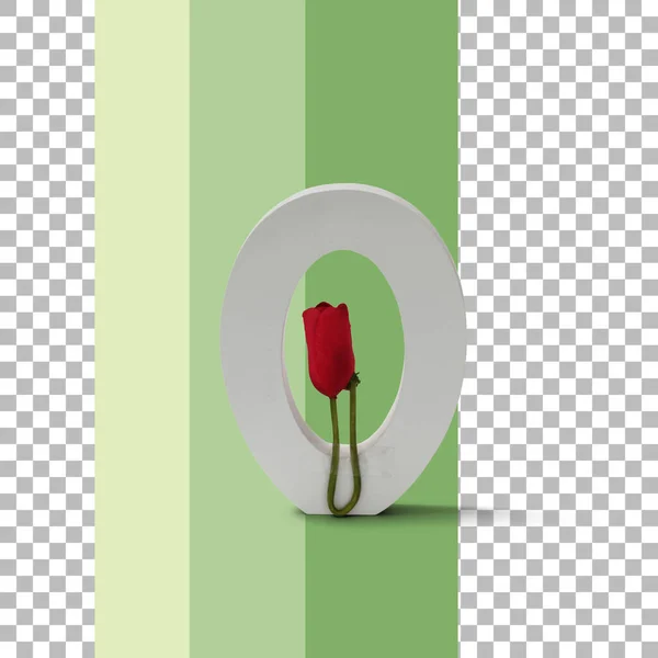 Isolated Letter Red Rose — Stock Photo, Image