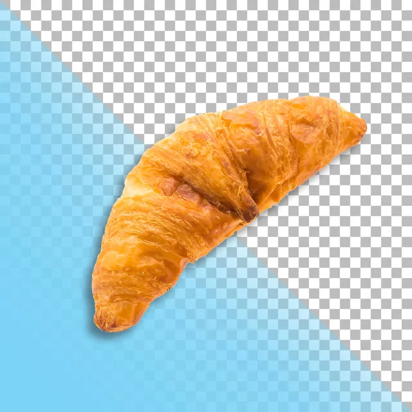 Închideți Croissantul Izolat Fundal Transparent — Fotografie, imagine de stoc