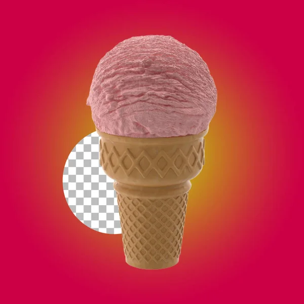 Cone Waffle Sorvete Para Dieta Pensamento Fora Conceito Design Caixa — Fotografia de Stock