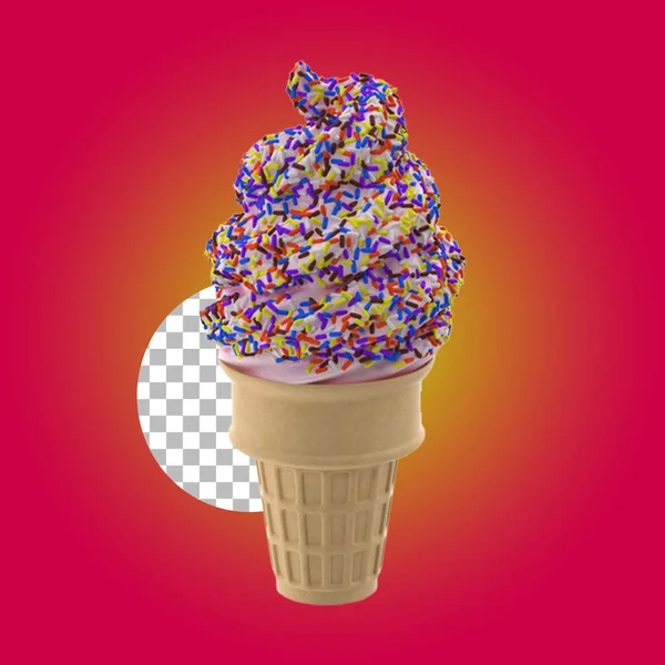 Cone Waffle Sorvete Para Dieta Pensamento Fora Conceito Design Caixa — Fotografia de Stock