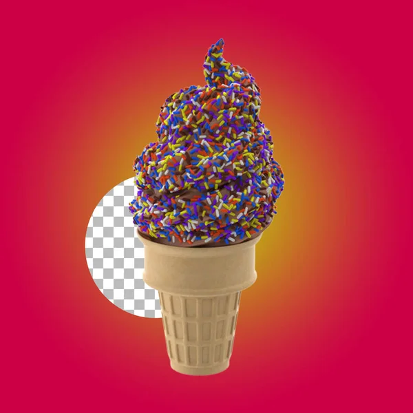 Cone Waffle Sorvete Para Dieta Pensamento Fora Conceito Design Caixa — Fotografia de Stock