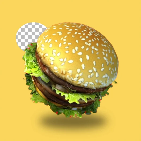 Latający Hamburger Dla Koncepcji Fast Food — Zdjęcie stockowe