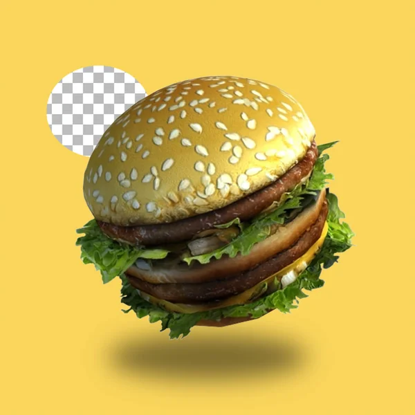 Fliegender Hamburger Für Ihr Fast Food Konzept — Stockfoto