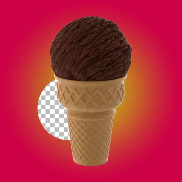 冰淇淋松饼筒的饮食和思考超出了盒的设计概念 — 图库照片