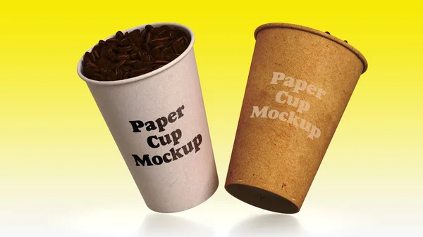 Simply Minimalist Coffee Tea Paper Cup Mockup — Stock Photo, Image