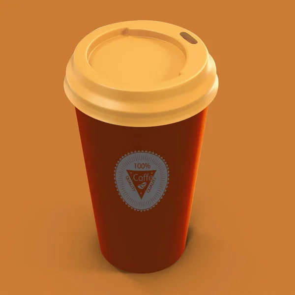 Egyszerűen Minimalista Kávé Vagy Tea Papír Csésze Mockup — Stock Fotó