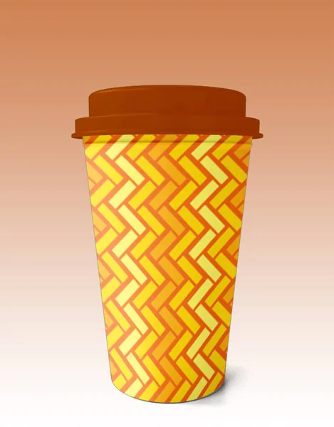 Egyszerűen Minimalista Kávé Vagy Tea Papír Csésze Mockup — Stock Fotó