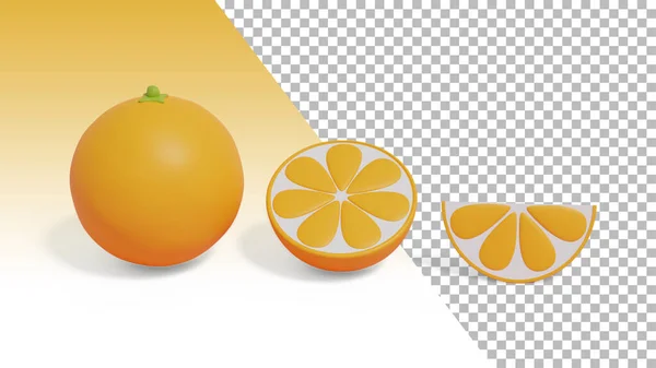 Découpes Moitiés Réalistes Fruits Orange Pour Concept Fruits — Photo