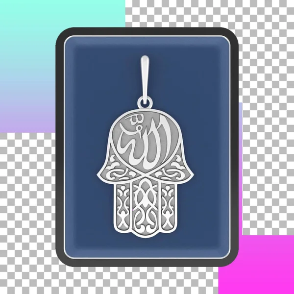 透明上に隔離されたアクセサリーのためのブルーイスラムペンダント — ストック写真