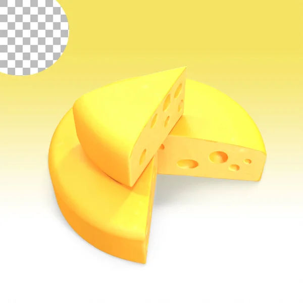 黄色のチーズの頭全体を切った — ストック写真