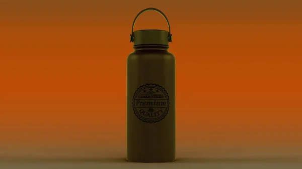Reusable mug and tumbler mockup with colored sport flask.