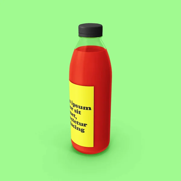 Una Pequeña Maqueta Botella Única Para Producto Utilizado — Foto de Stock