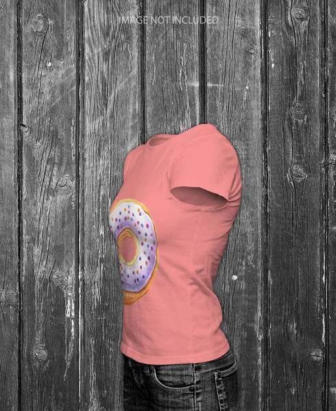 Simplesmente Mulher Shirt Mockup Cor Editável Design — Fotografia de Stock
