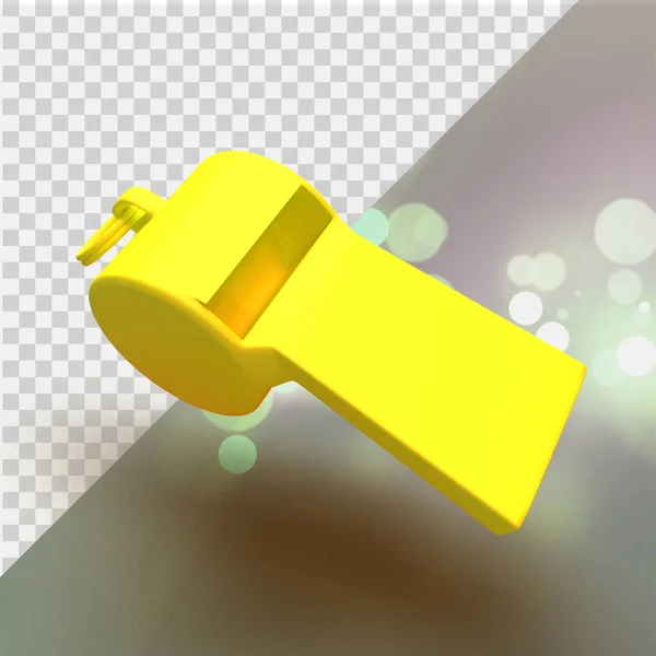 Flying Yellow Whistle Transparent Background — Stock Photo, Image