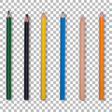 Şeffaflık arka planına sahip üst görünüm pastel boya setleri.