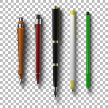 Ayrıntılı kırtasiye konsepti tasarımınız için kalem setleri.