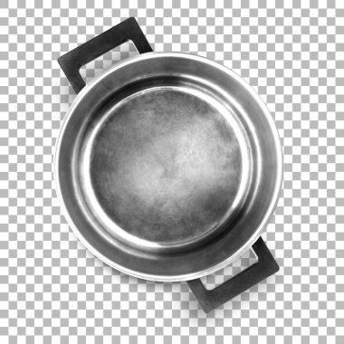 Varlık tasarımı için üst görünüm gümüş kap.