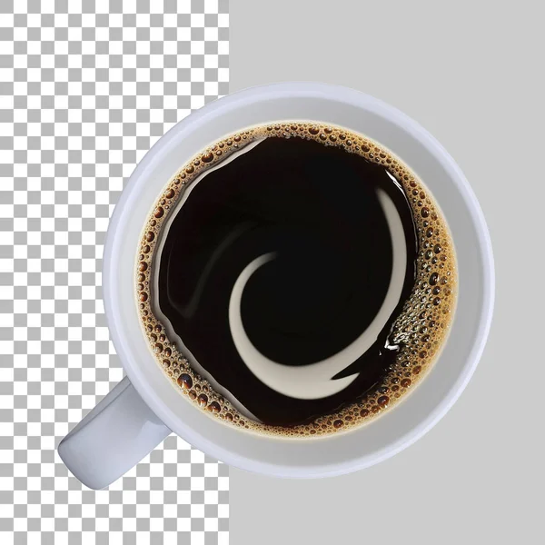 Café Caliente Negro Taza Blanca Aislado Transparencia — Foto de Stock