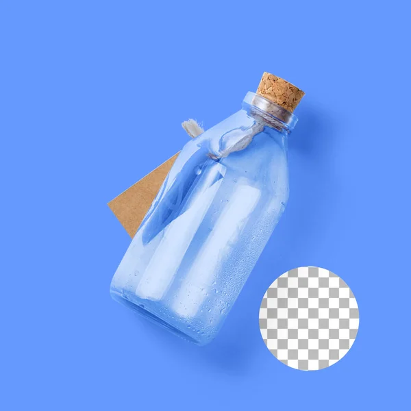 Blue Bottle Transparent Background — Stock Photo, Image