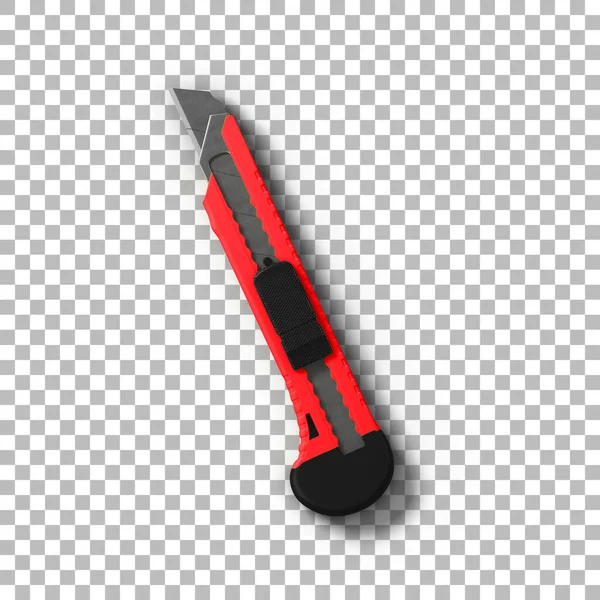 文房具のコンセプトに合う赤いカッターナイフを間近で見る — ストック写真