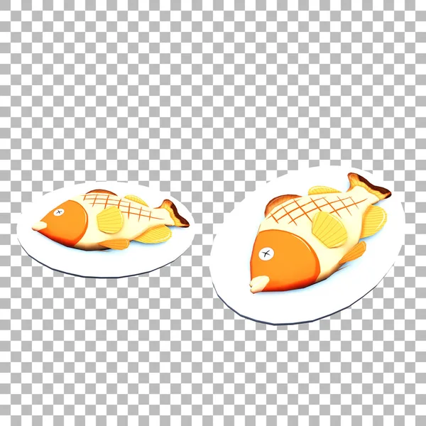 魚のソースとプレート上のレモンのスライス — ストック写真