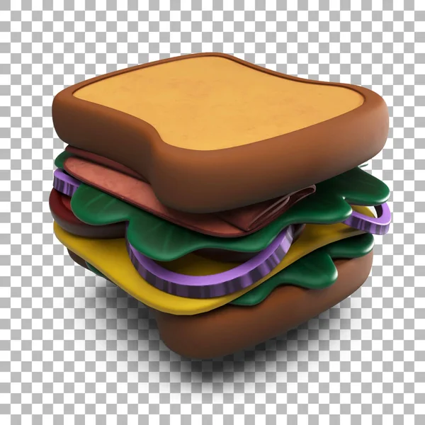 Close View Van Sandwich Met Ingrediëntenlagen Geschikt Voor Fastfood Concept — Stockfoto