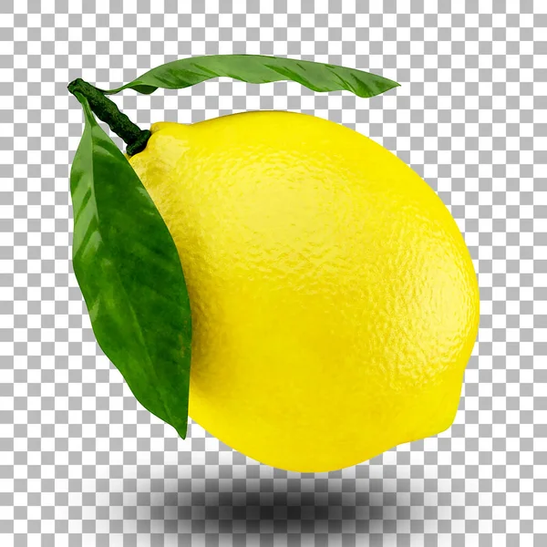 Свежий Желтый Лимон Зелеными Листьями Подходит Вашего Дизайна Активов — стоковое фото