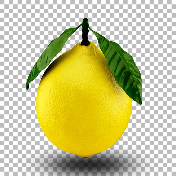 Färsk Gul Citron Med Gröna Blad Passar För Din Design — Stockfoto