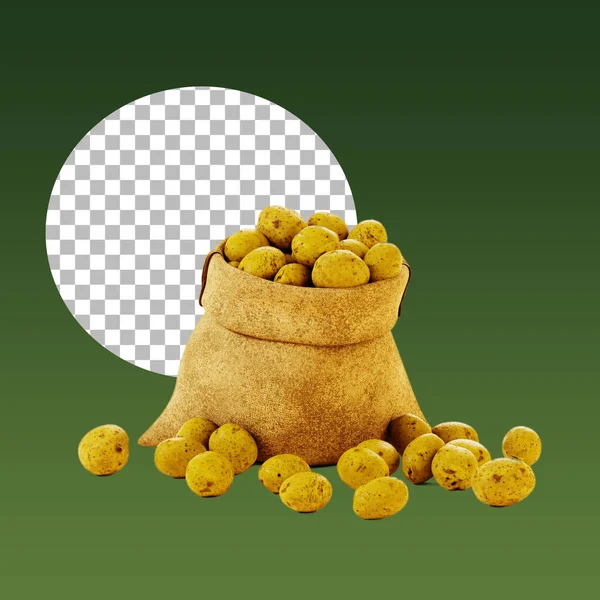 Bunch Golden Potatoes Elszigetelt Alkalmas Projekt Eszköz — Stock Fotó