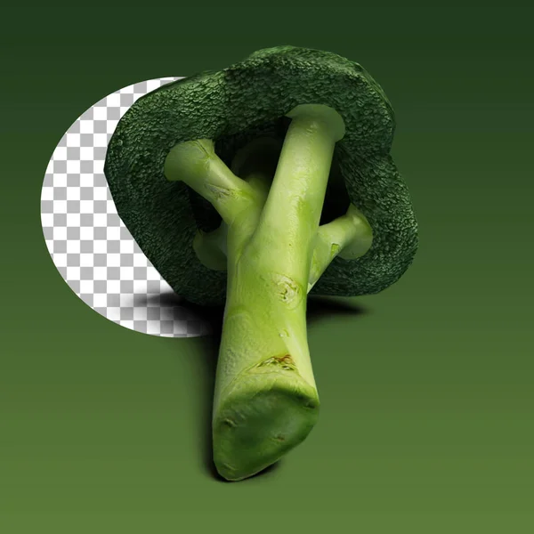 Närbild Färsk Grön Broccoli Isolerad — Stockfoto